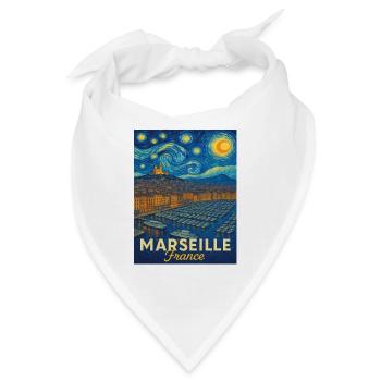 Marseille Frankreich - Bandana - Weiß - Vorne