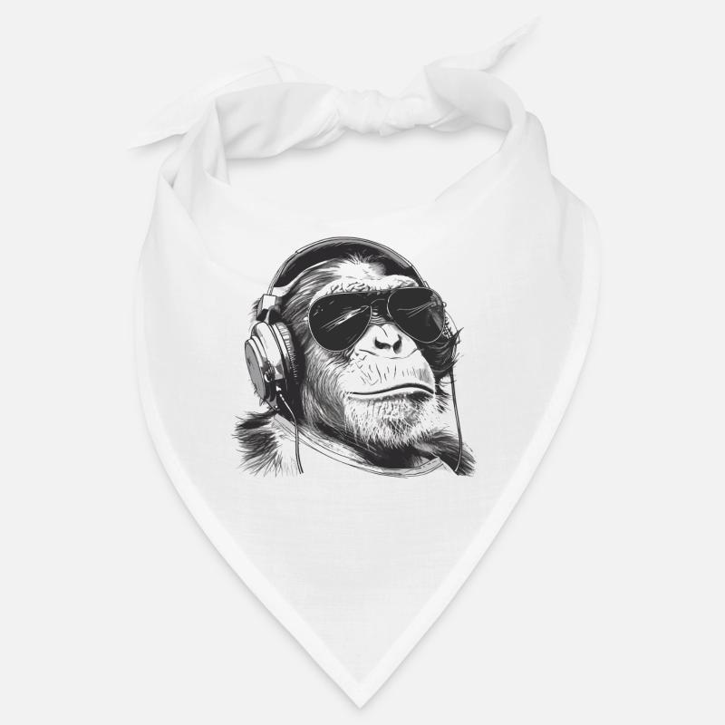 Affe DJ mit Kopfhörern Bandana
