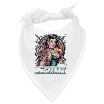 Loyalität Tattoo Pin-Up Drachen Kunst - Bandana - Weiß - Vorne