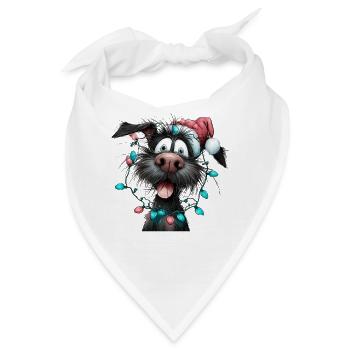 Weihnachtswuff mit Lichterkette - Bandana - Weiß - Vorne