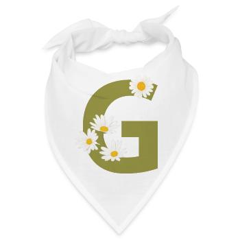 Buchstabe g grüne Gänseblümchen - Bandana - Weiß - Vorne