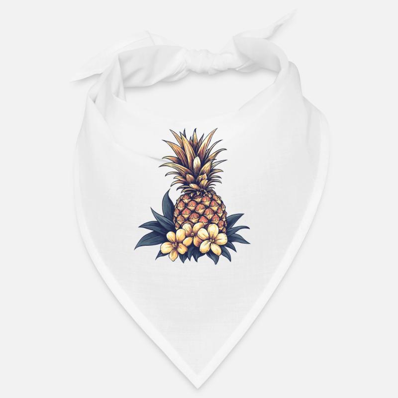 Tropical Pineapple Blossom Pattern Bandana