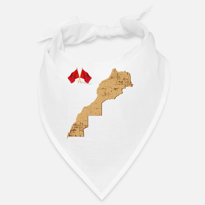 Map Morocco Vintage Flags Bandana