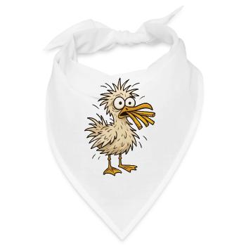 Komische Möwe Mit Pommes - Bandana - Weiß - Vorne