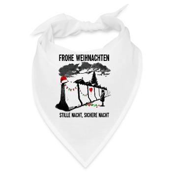 Stille Nacht, Sichere Nacht - Weihnachtssatire - Bandana - Weiß - Vorne