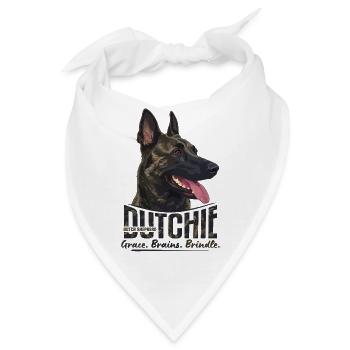 Dutchie - Holländischer Schäferhund - Bandana - Weiß - Vorne