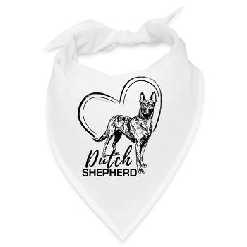 Dutchie - Holländischer Schäferhund - Bandana - Weiß - Vorne