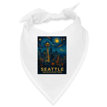 Seattle Washington - Bandana - Weiß - Vorne
