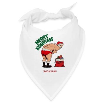 Merry Kissmas – Freches Weihnachtsdesign - Bandana - Weiß - Vorne