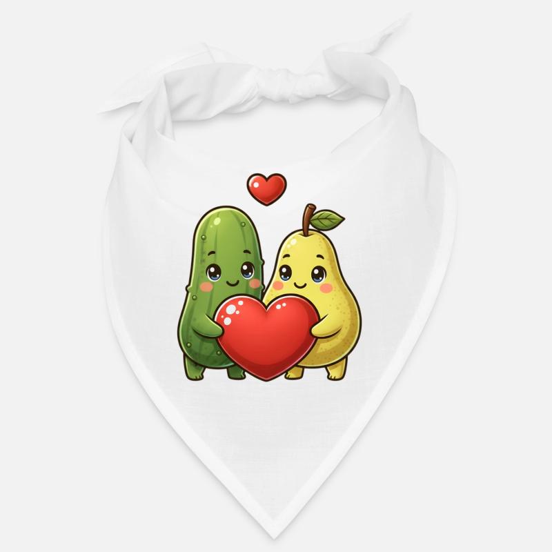 Hearts Fruit Cucumber Pear Bandana