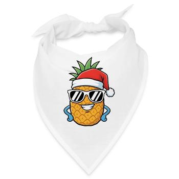Weihnachten Ananas Kunst - Bandana - Weiß - Vorne