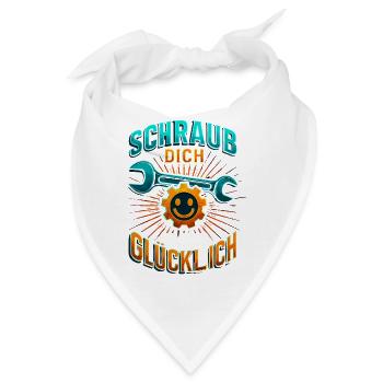 Schraub dich glücklich Schrauber Shirt Motorrad  - Bandana - Weiß - Vorne