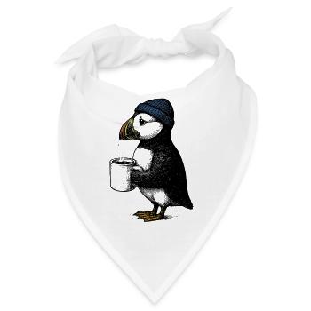 Kaffee Puffin - Bandana - Weiß - Vorne