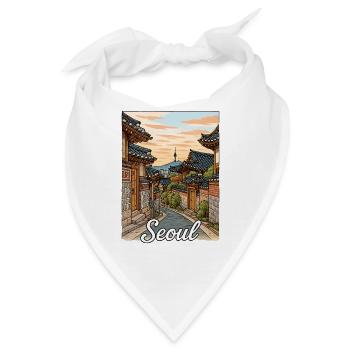Seoul Südkorea - Bandana - Weiß - Vorne
