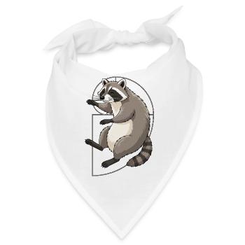 Fibonacci Raccoon Spiral - Bandana - Weiß - Vorne