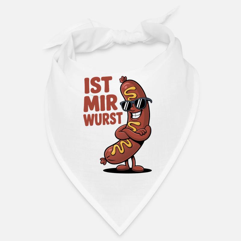 Ist mir Wurst – cooler Spruch mit Witz - Bandana - Weiß