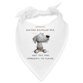 Contains Wolfhound Hair Irischer Wolfshund  - Bandana - Weiß - Vorne
