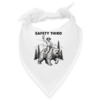 Safety Third Lustiger sarkastischer Cowboy Safety  - Bandana - Weiß - Vorne