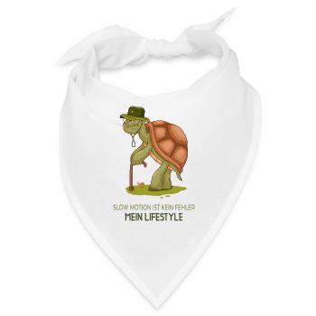 Slow Motion Lifestyle lustiges Schildkröten Design - Bandana - Weiß - Vorne