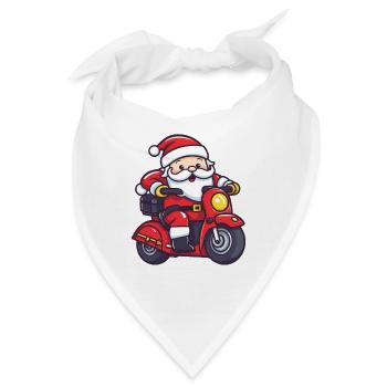 Weihnachtsmann Lustig Fahrzeug - Bandana - Weiß - Vorne