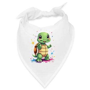 Schildkröte Farbspritzer Spaß - Bandana - Weiß - Vorne