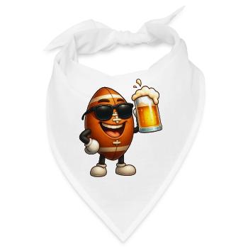 Bierheld Football Cartoon mit Sonnenbrille - Bandana - Weiß - Vorne