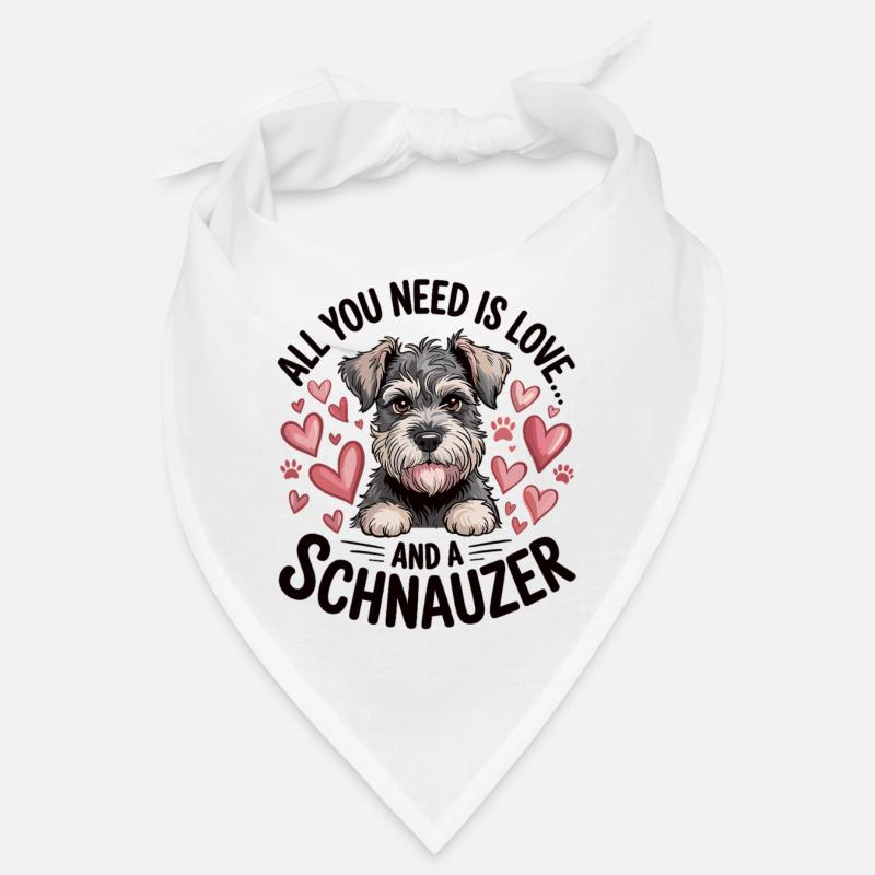 Mignon chien schnauzer - Bandana - blanc