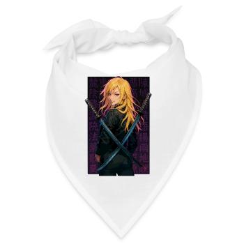Blonder Samurai Mit Gekreuzten Klingen Kreuzung - Bandana - Weiß - Vorne