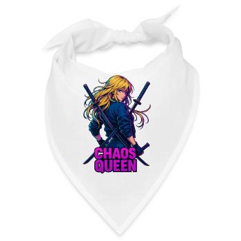 Chaos Queen Kämpferin Zweikampf Samurai Motiv - Bandana - Weiß - Vorne
