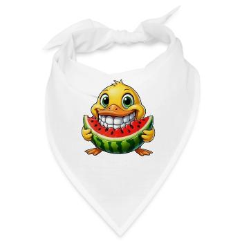 Fröhliche Ente Wassermelone Sommer Genuss - Bandana - Weiß - Vorne