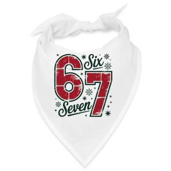 Festliches 6 7 Retro Weihnachtsmotiv - Bandana - Weiß - Vorne