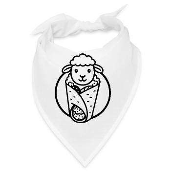 Lamm-Döner | Reduzierter Fleischkonsum - Bandana - Weiß - Vorne