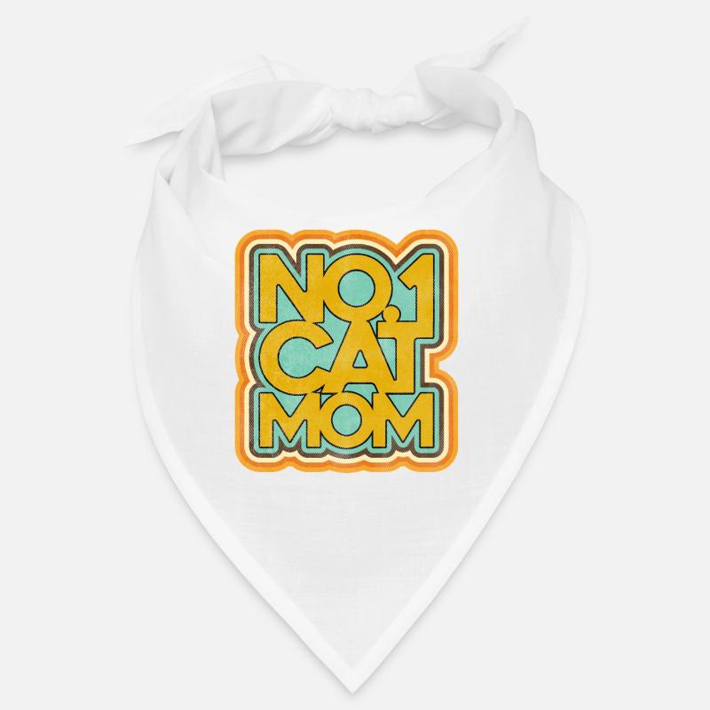 Katze Mama Nummer Eins Retro Abzeichen Bandana