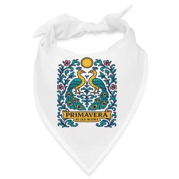 Primavera Ailes Blüht Frühlings Vogel Ornament - Bandana - Weiß - Vorne