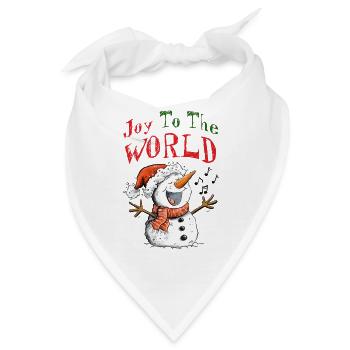 Lustiger singender Schneemann Weihnachtslieder - Bandana - Weiß - Vorne