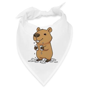 Capybara frisst Hausaufgaben - Bandana - Weiß - Vorne
