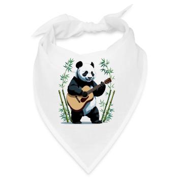 Panda-Gitarrist im Bambuswald - Bandana - Weiß - Vorne