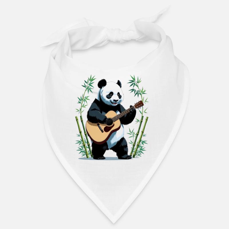 Guitariste panda dans la forêt de bambous Bandana