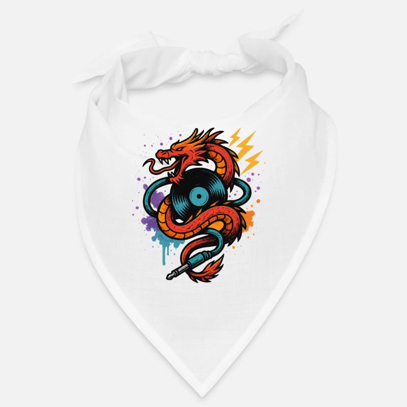 Dragon de la musique avec disque vinyle Flash et Jack Bandana