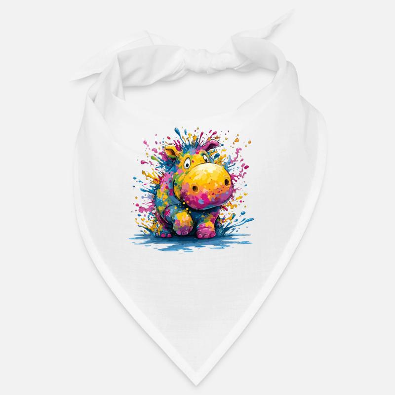 Colorful Drop Hippo Design Bandana
