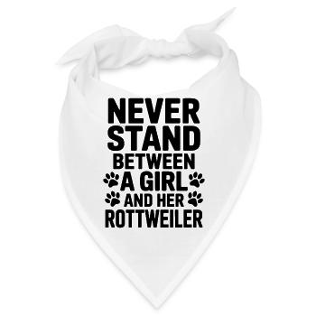 Rottweiler Spruch Mädchen Fun Rottweiler Geschenk - Bandana - Weiß - Vorne