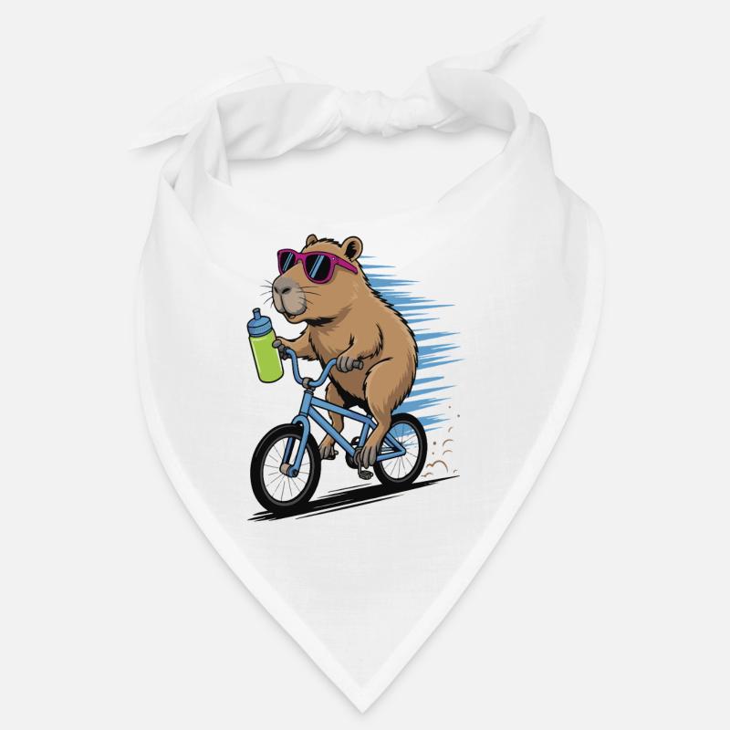 Castor à vélo avec des lunettes de soleil Bandana