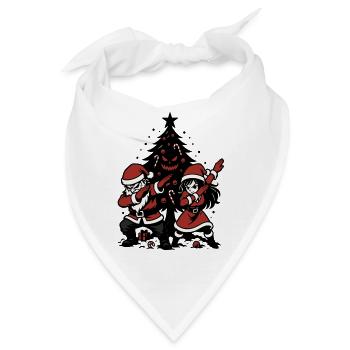 Dabbing Weihnachtsmann, Paar Shirt, lustig - Bandana - Weiß - Vorne