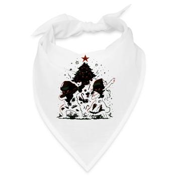 Dabbing Weihnachtsmann, Paar Shirt, lustig - Bandana - Weiß - Vorne
