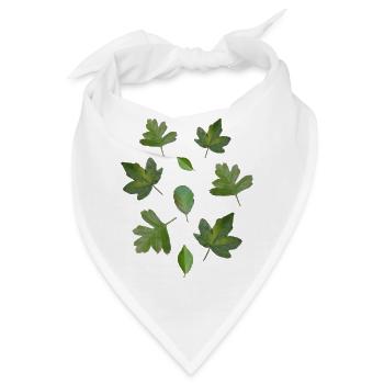 Grüne Blätter Herbst Natur Blatt Muster  - Bandana - Weiß - Vorne