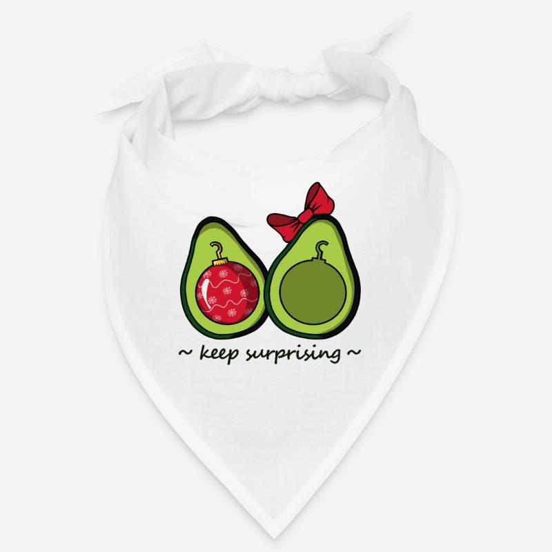 Avocado mit Weihnachtskugel als Kern Bandana
