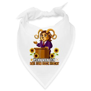 Bär zum Bock machen Sonnenblume Wortwitz Satire - Bandana - Weiß - Vorne