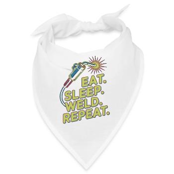 Welder Eat Sleep Weld Repeat Steel Metalwork - Bandana - Weiß - Vorne