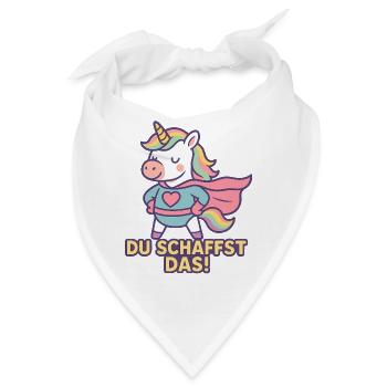 Mutmacher Einhorn Shirt, Du schaffst das - Bandana - Weiß - Vorne