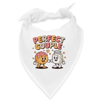 Perfect Couple Donut And Milk Cartoon Fun - Bandana - Weiß - Vorne